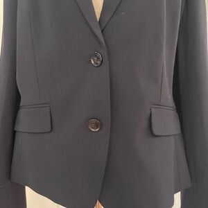 Ann Taylor Factory Petite Black One Button Blazer Jacket Size 14P